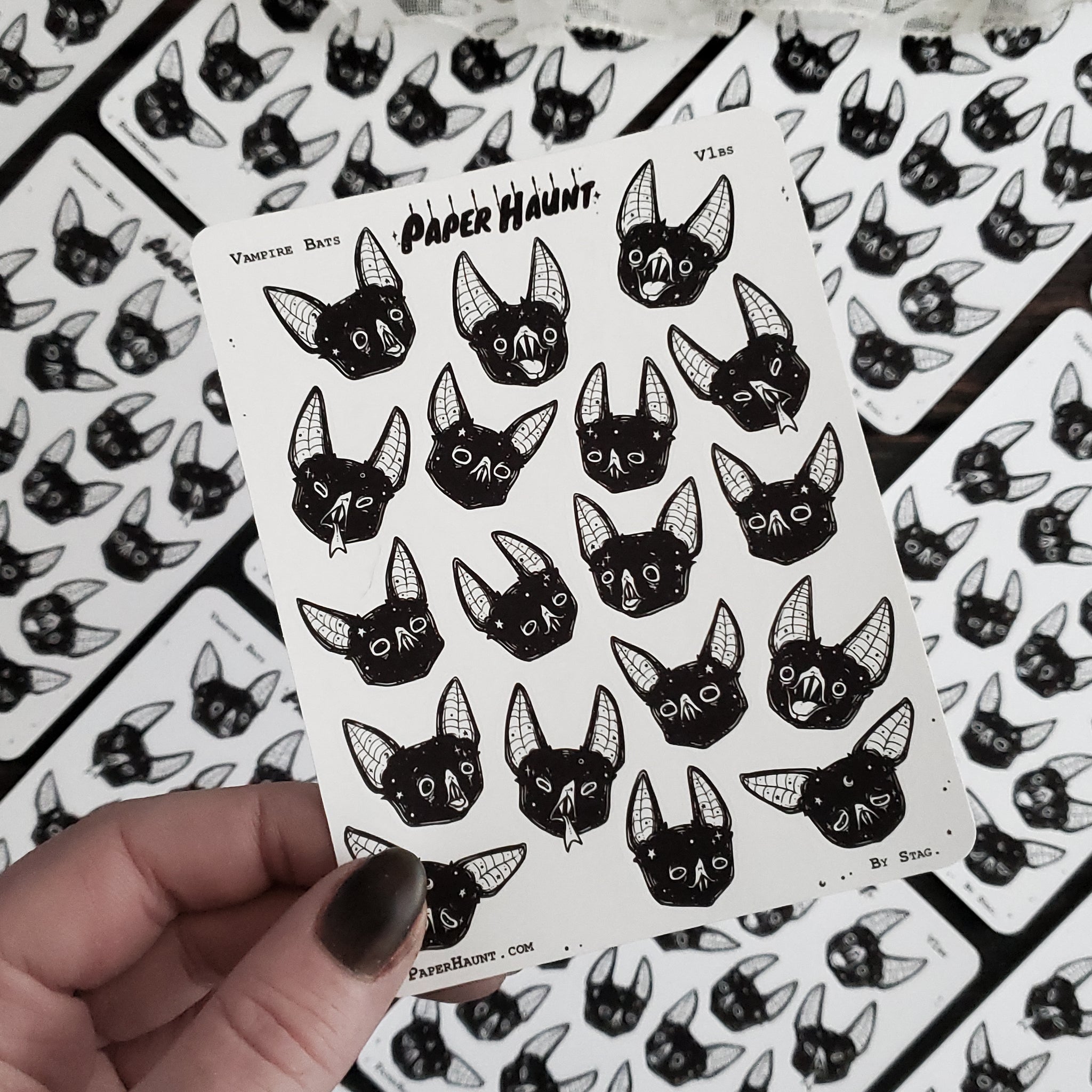 Vampire Bat Emoji- Sticker sheet