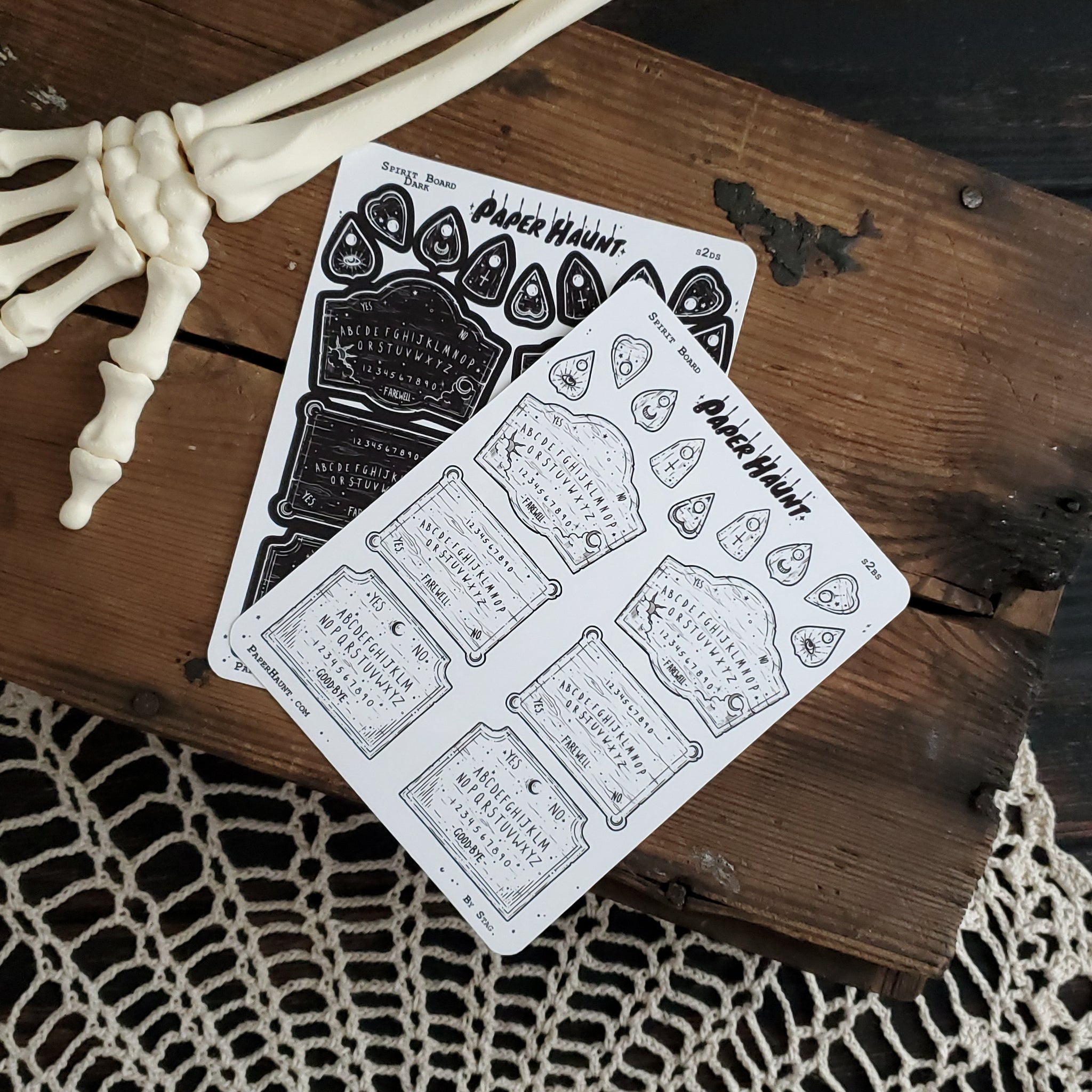 Ouija spirit board STICKER sheet set