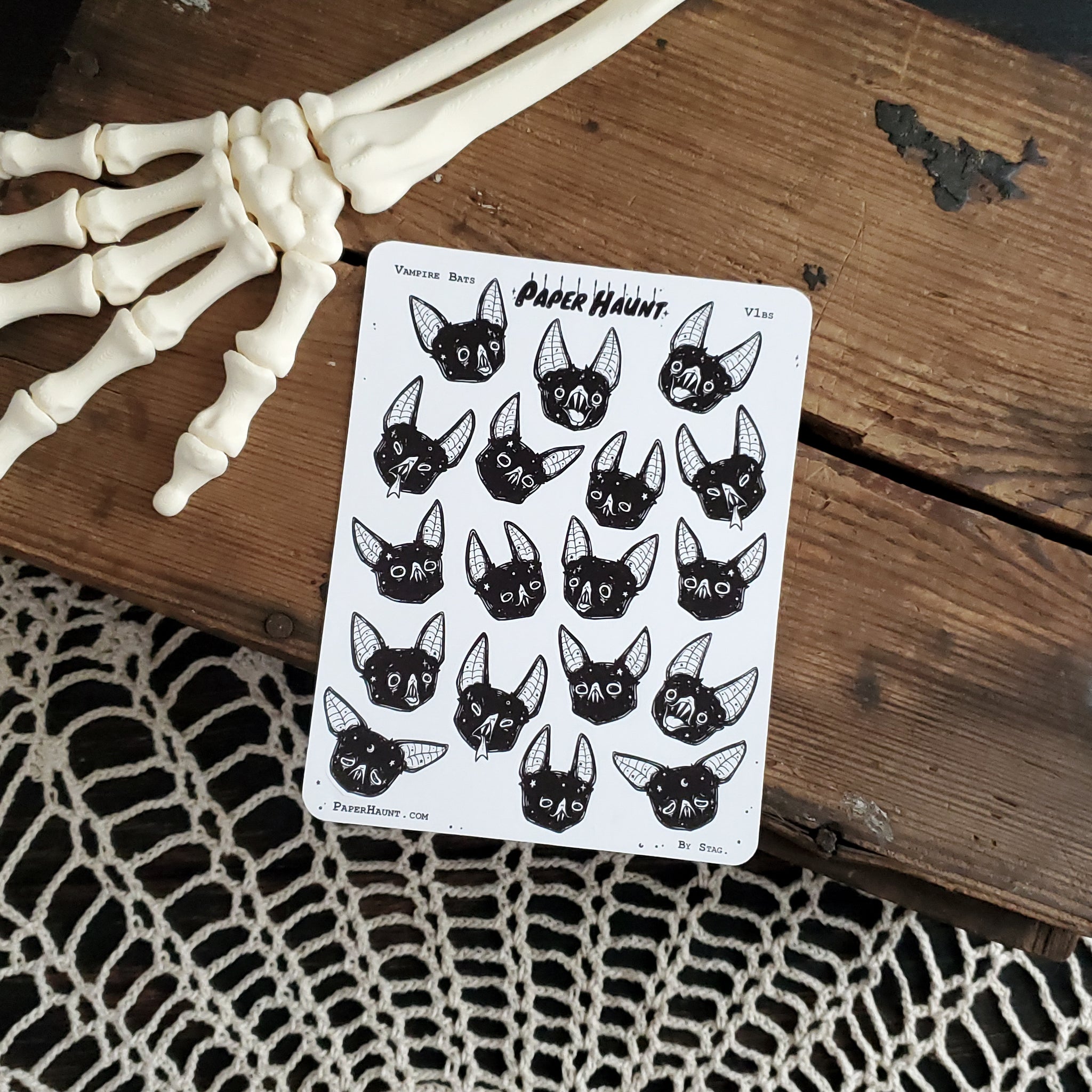 Vampire Bat Emoji- Sticker sheet