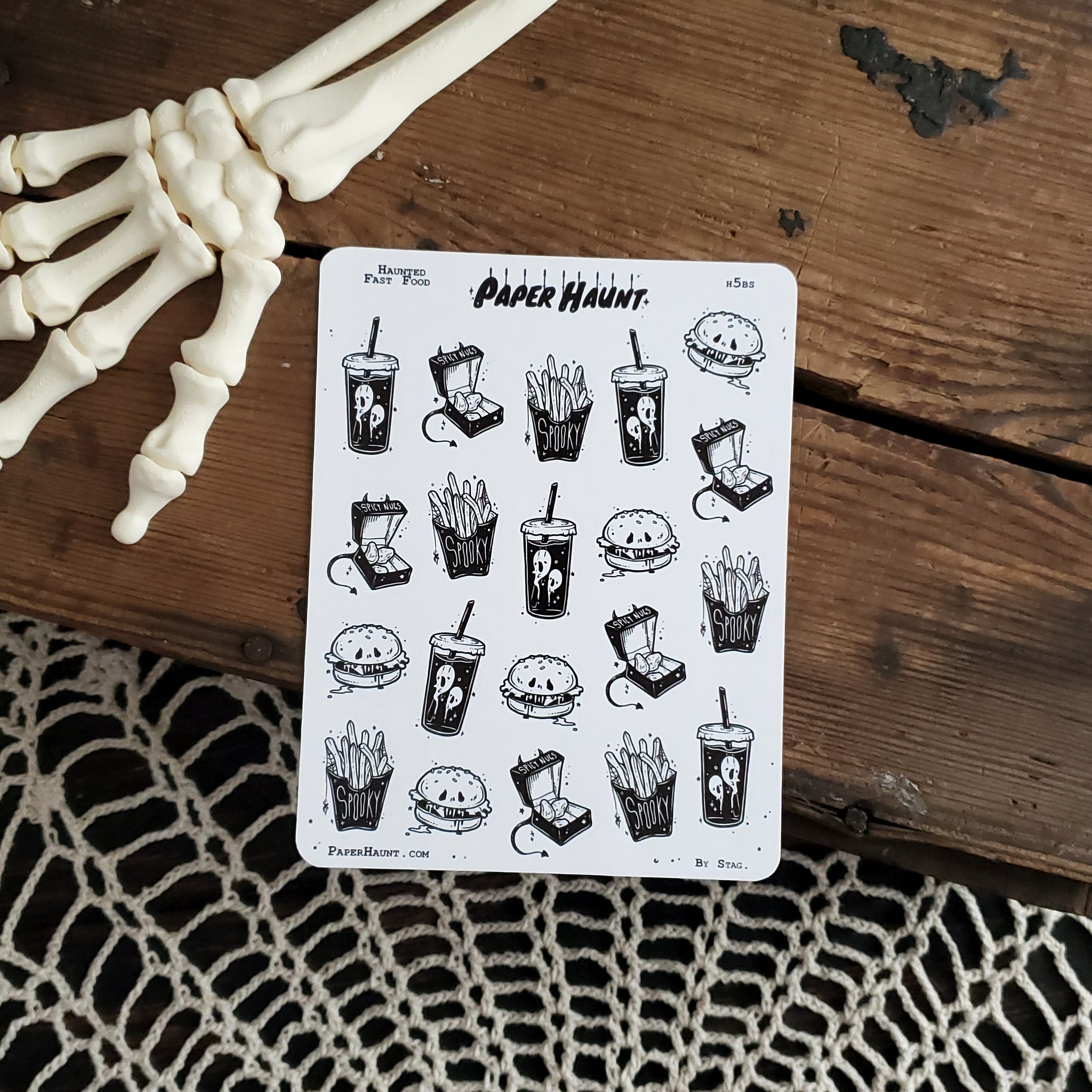 Haunted Fast Food STICKER sheet