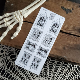Book Cabinet STICKER sheet - Paper Haunt / White Stag Art