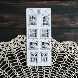 Book Cabinet STICKER sheet - Paper Haunt / White Stag Art