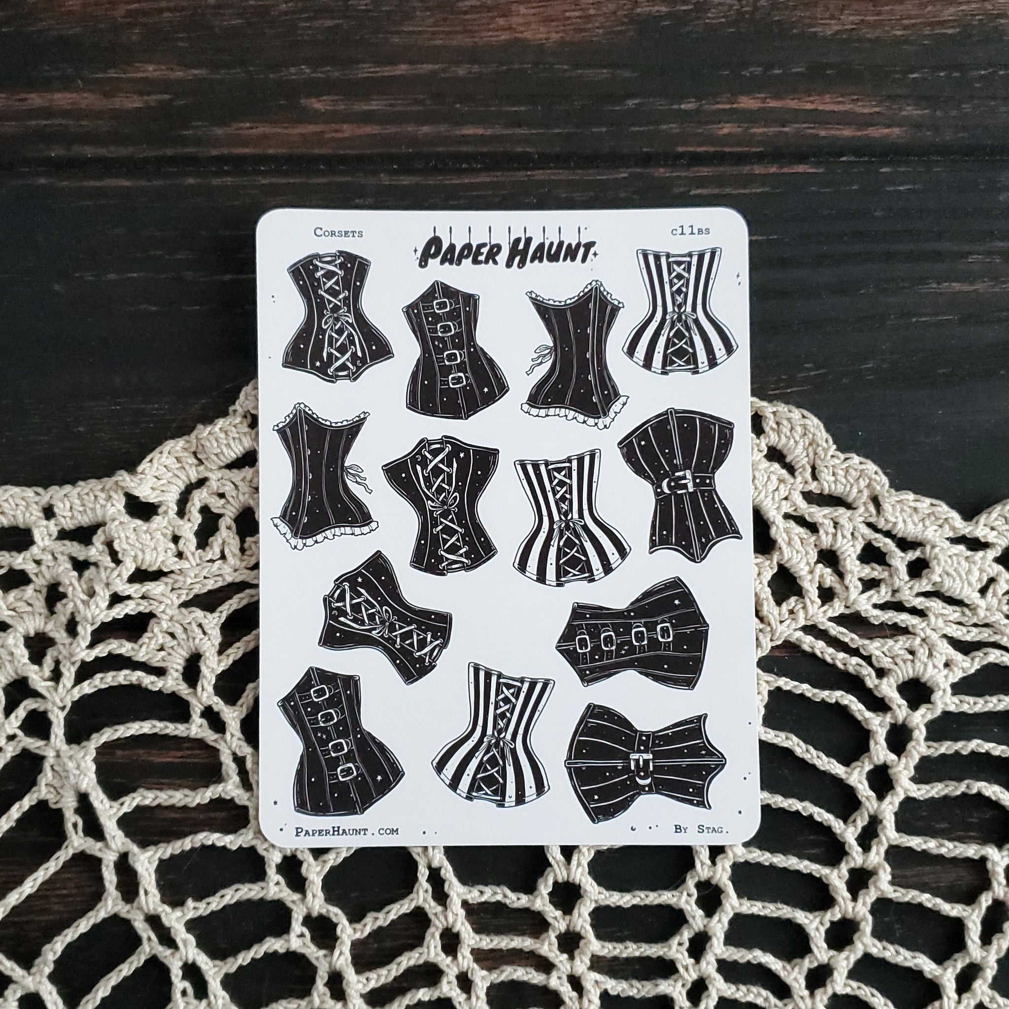 Corsets sticker sheet