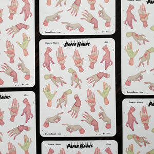 Zombie Hands sticker sheet