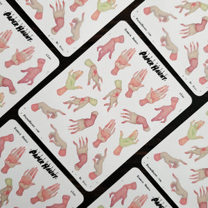 Zombie Hands sticker sheet