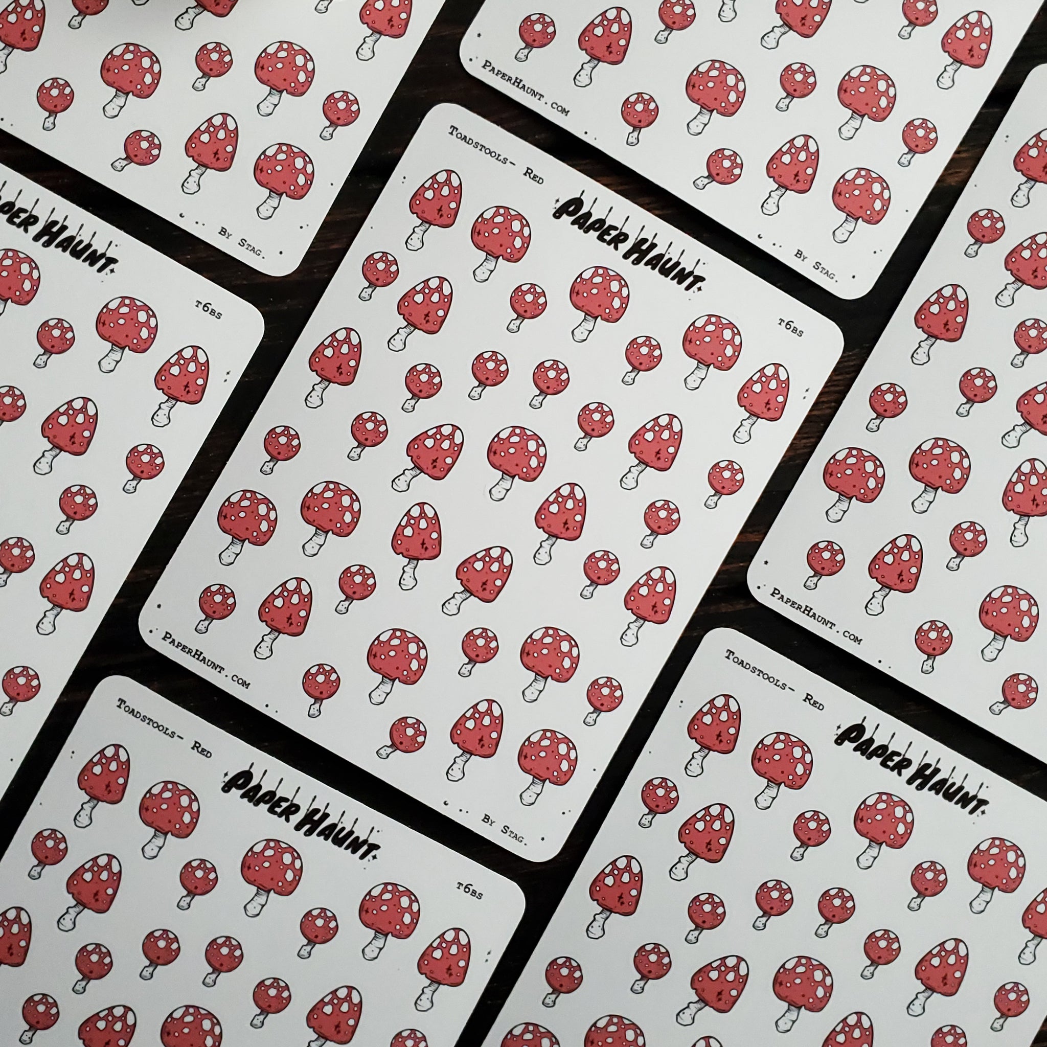 Red toadstool sticker sheet