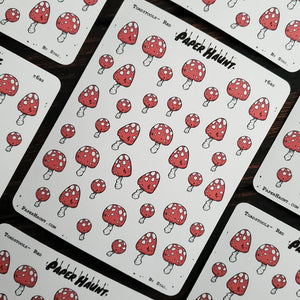 Red toadstool sticker sheet