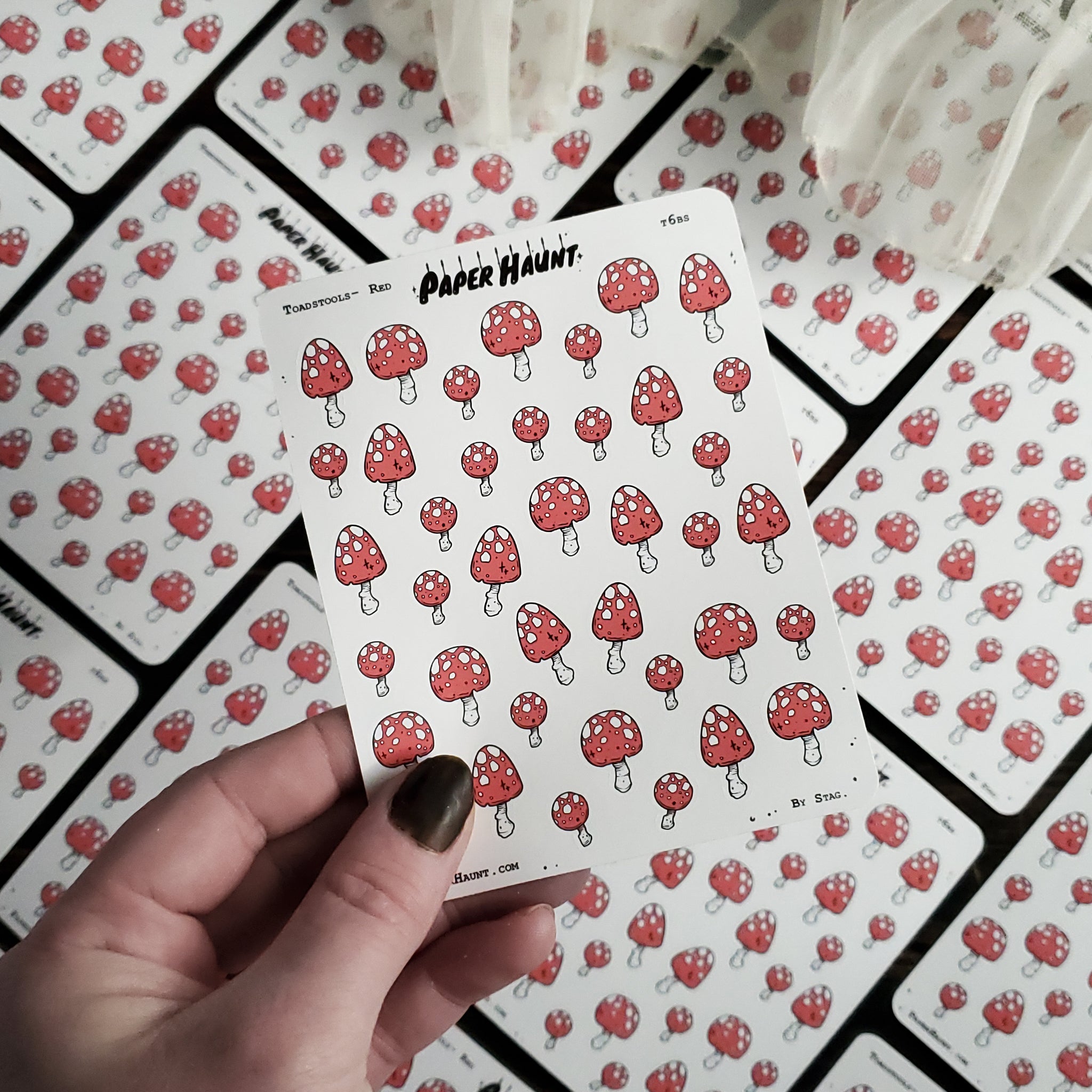 Red toadstool sticker sheet