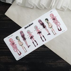 Zombie Girl sticker sheet