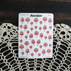 Red toadstool sticker sheet