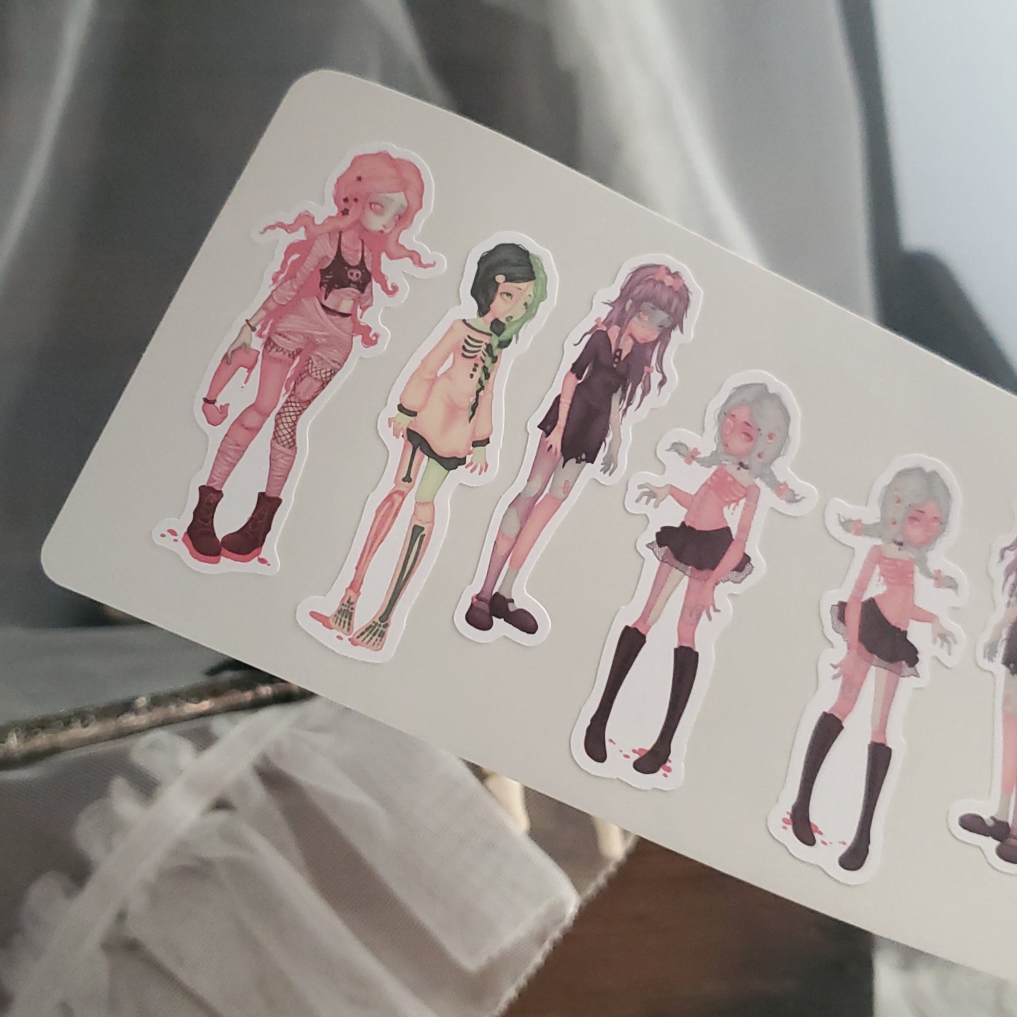 Zombie Girl sticker sheet