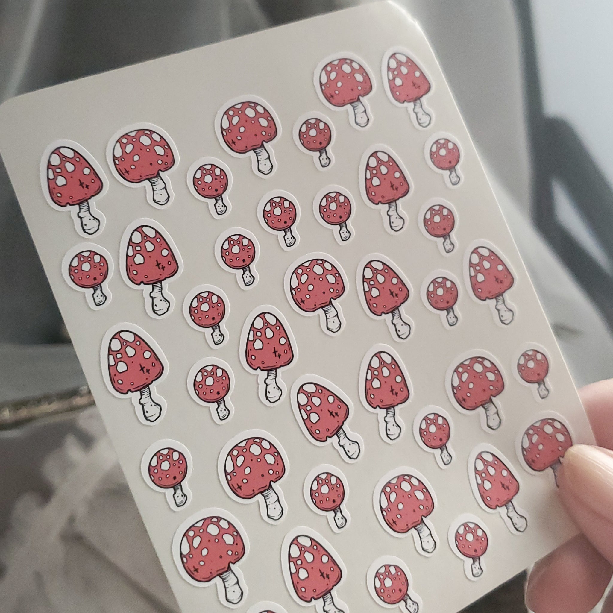 Red toadstool sticker sheet