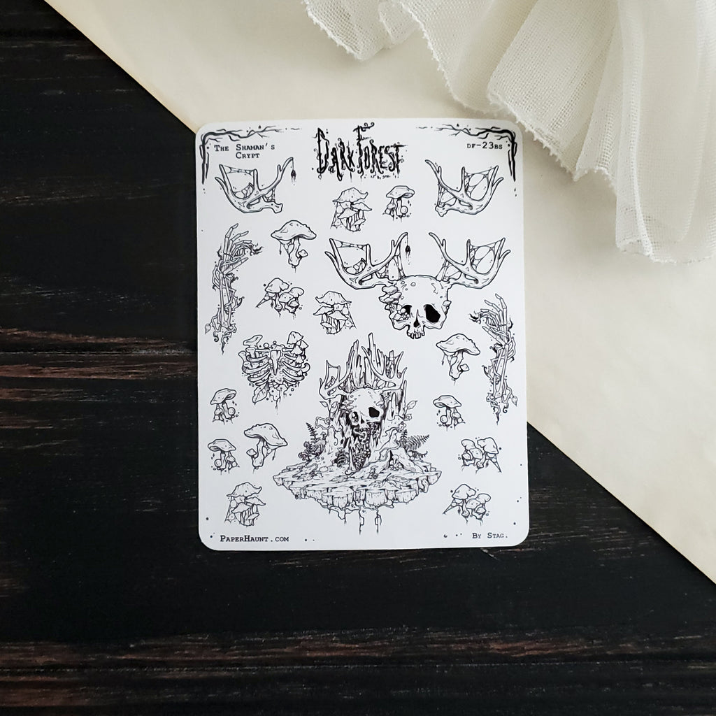 Shaman's Crypt Planner STICKER Sheet – Paper Haunt / White Stag Art