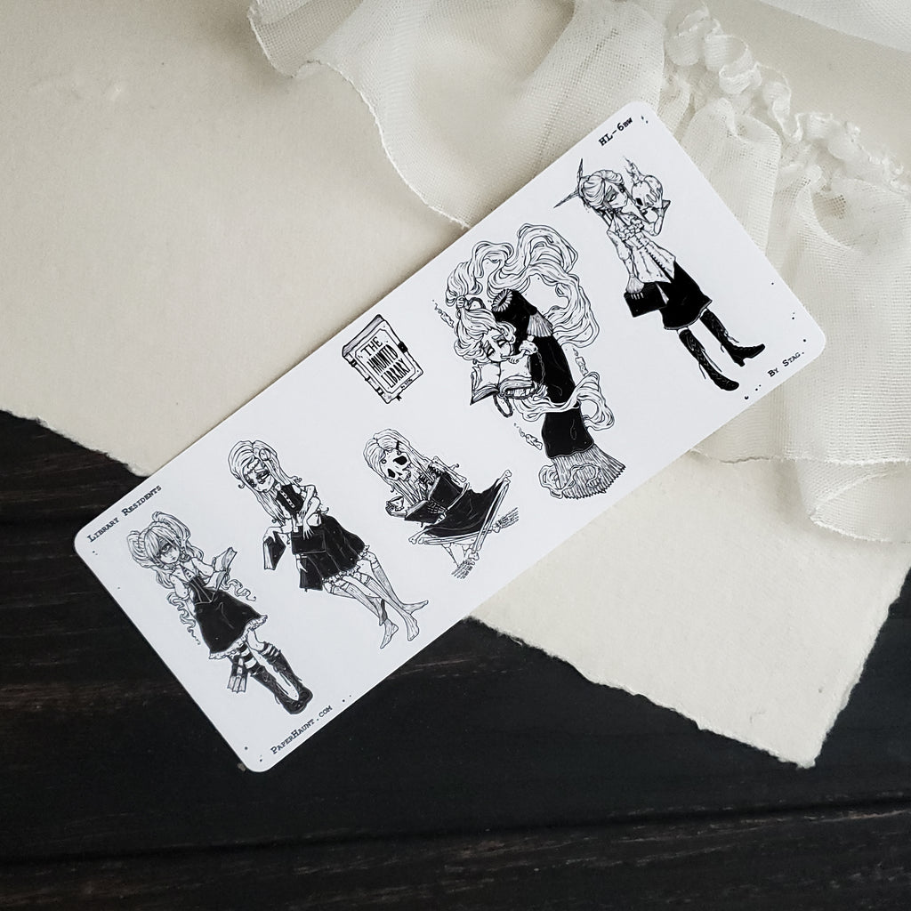 Library Residents STICKER sheet – Paper Haunt / White Stag Art