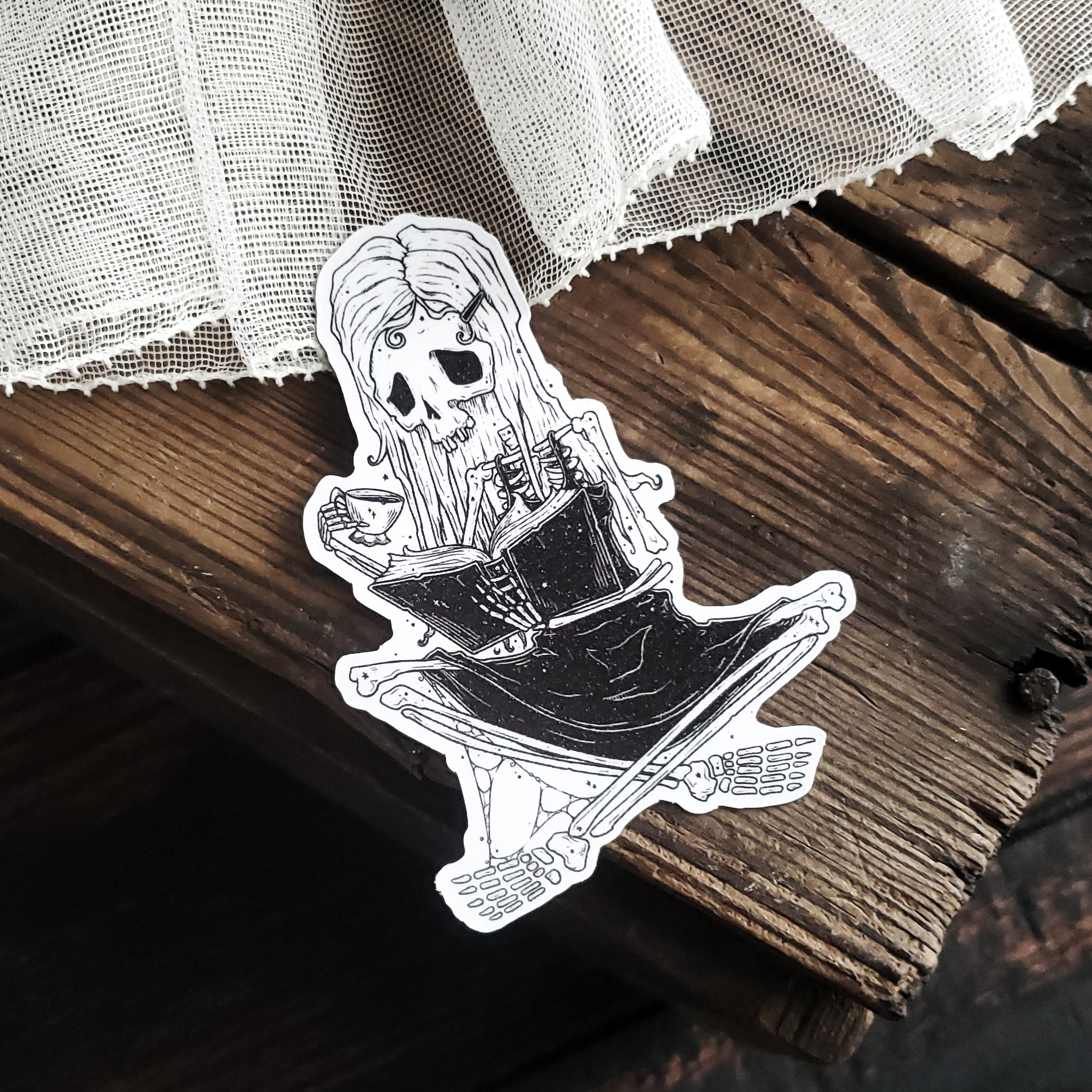 The Reader Skeleton Magnet