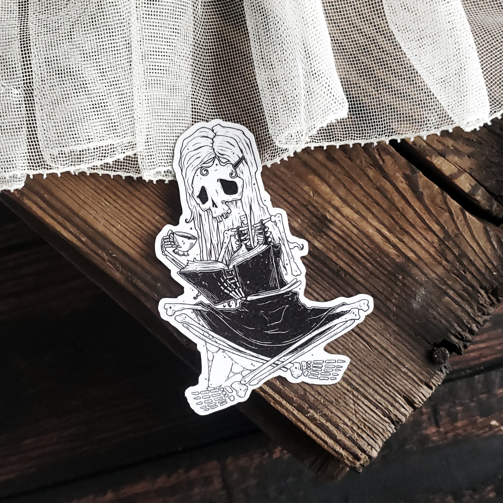The Reader Skeleton Magnet