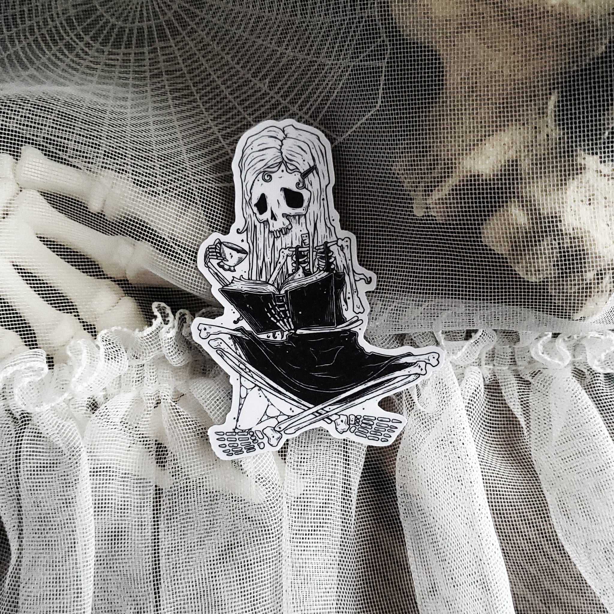 The Reader Skeleton Magnet