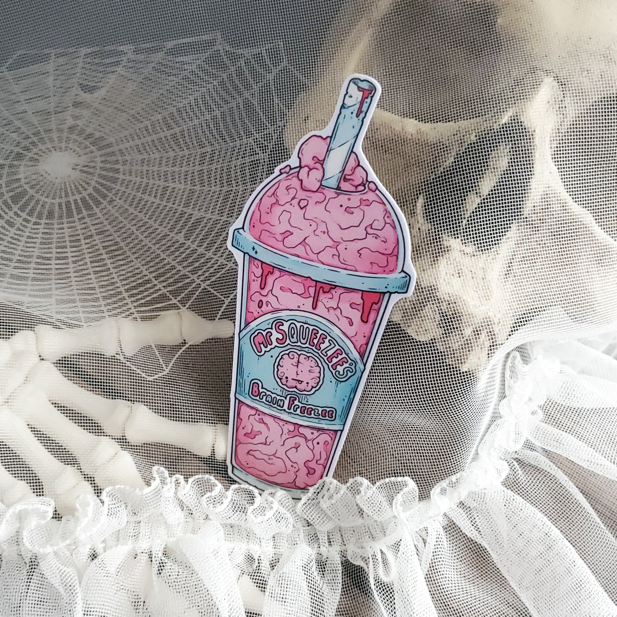 Brain Slushie Zombie Magnet
