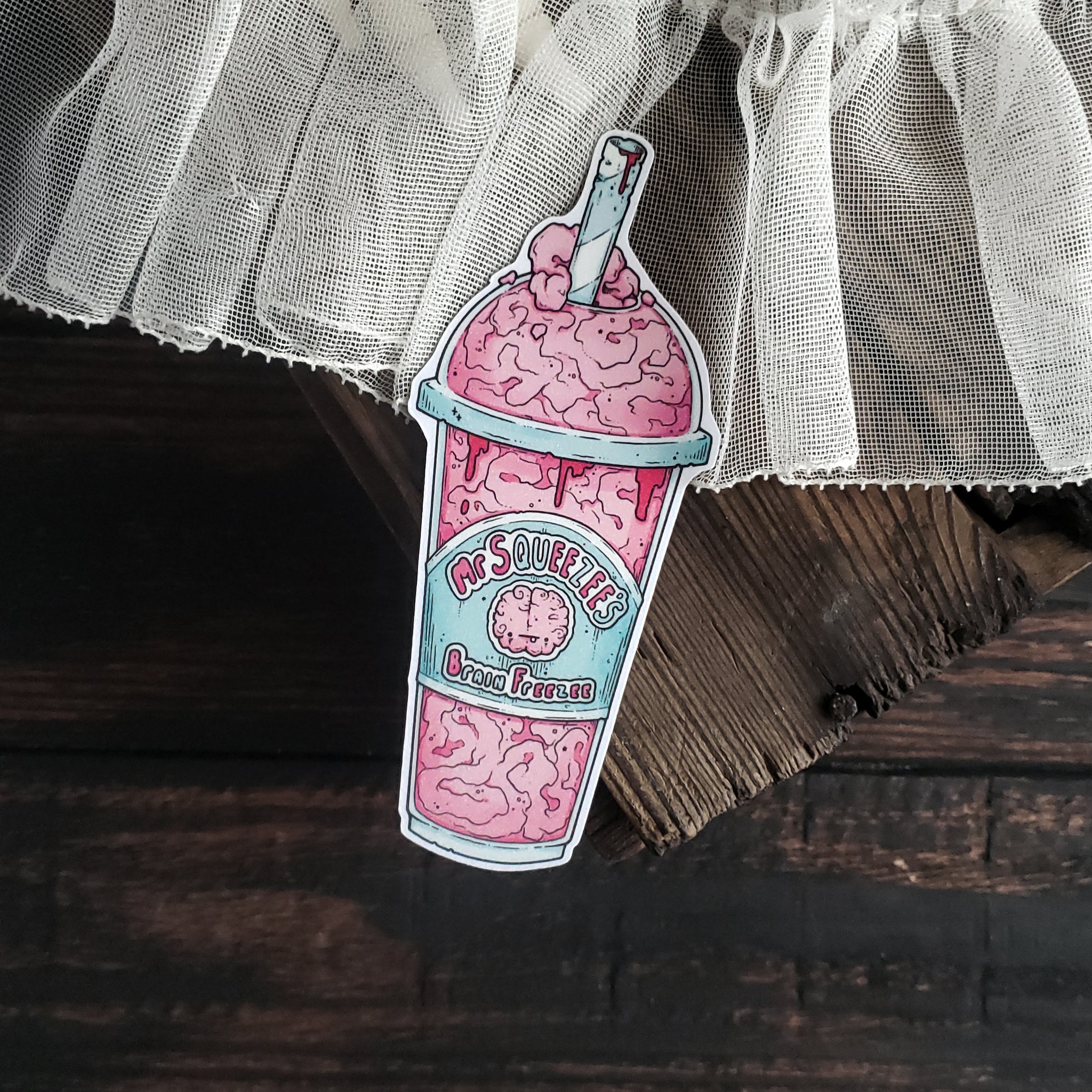 Brain Slushie Zombie Magnet