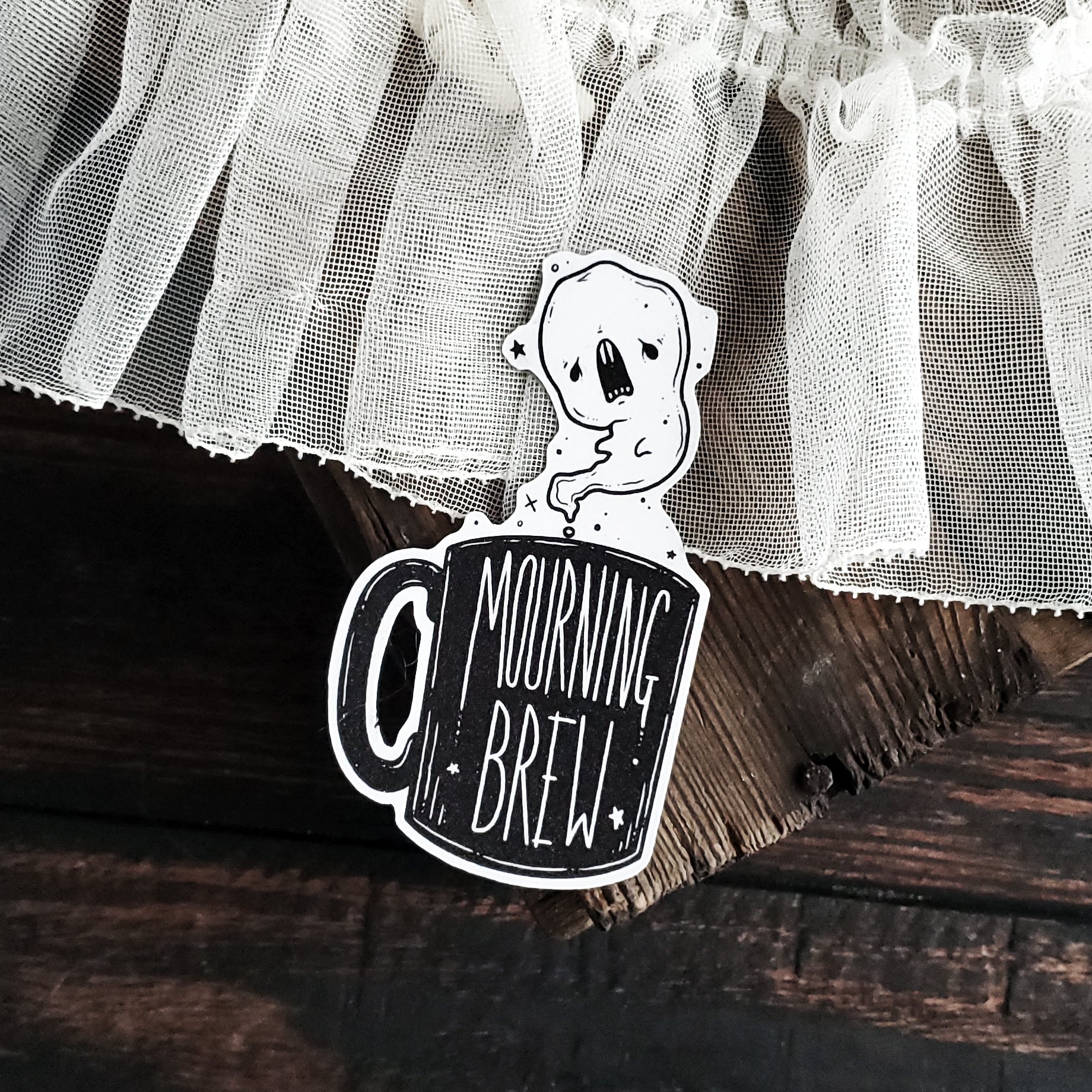 Mourning Brew Coffee Ghost Magnet