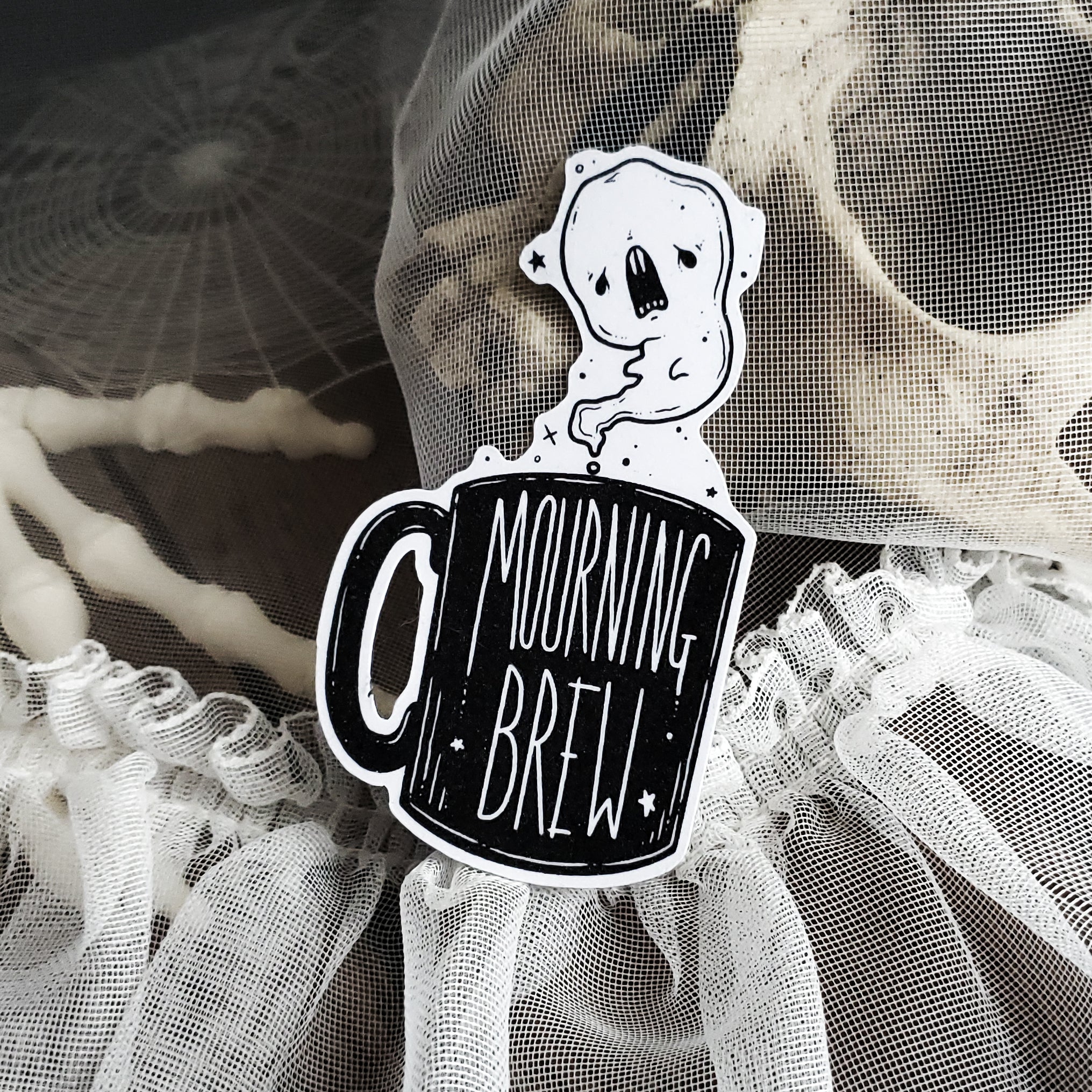 Mourning Brew Coffee Ghost Magnet