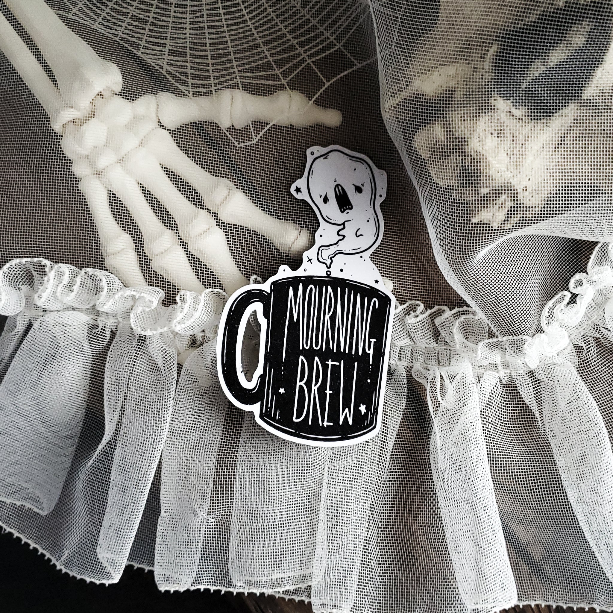 Mourning Brew Coffee Ghost Magnet