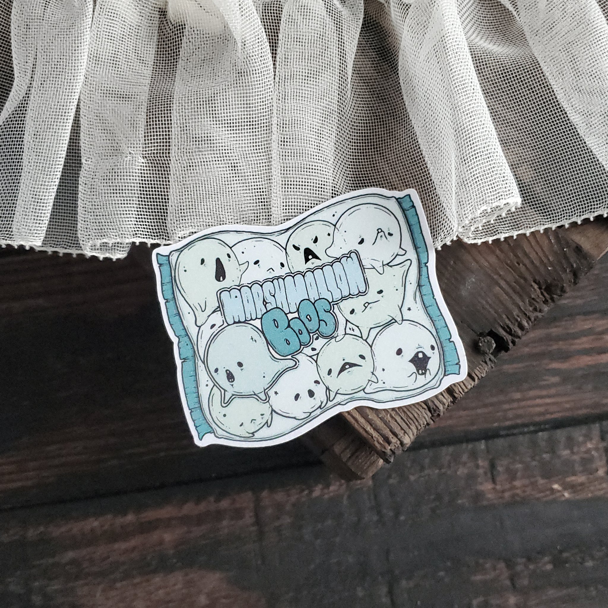 Marshmallow Boos Ghost Magnet