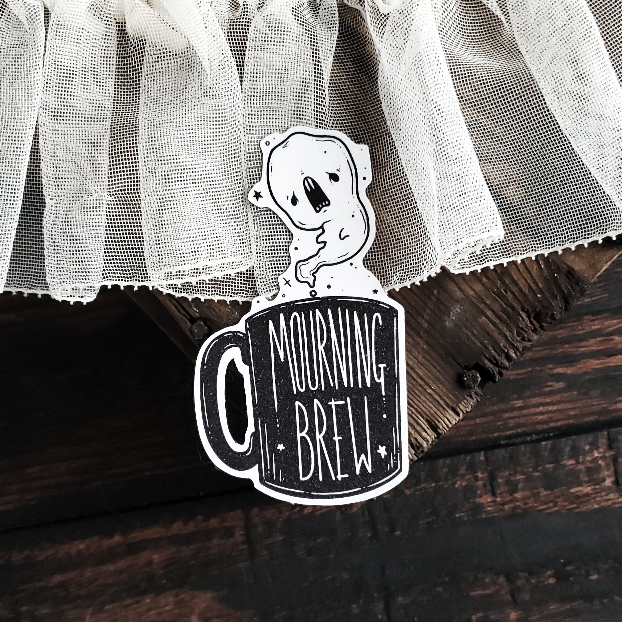 Mourning Brew Coffee Ghost Magnet