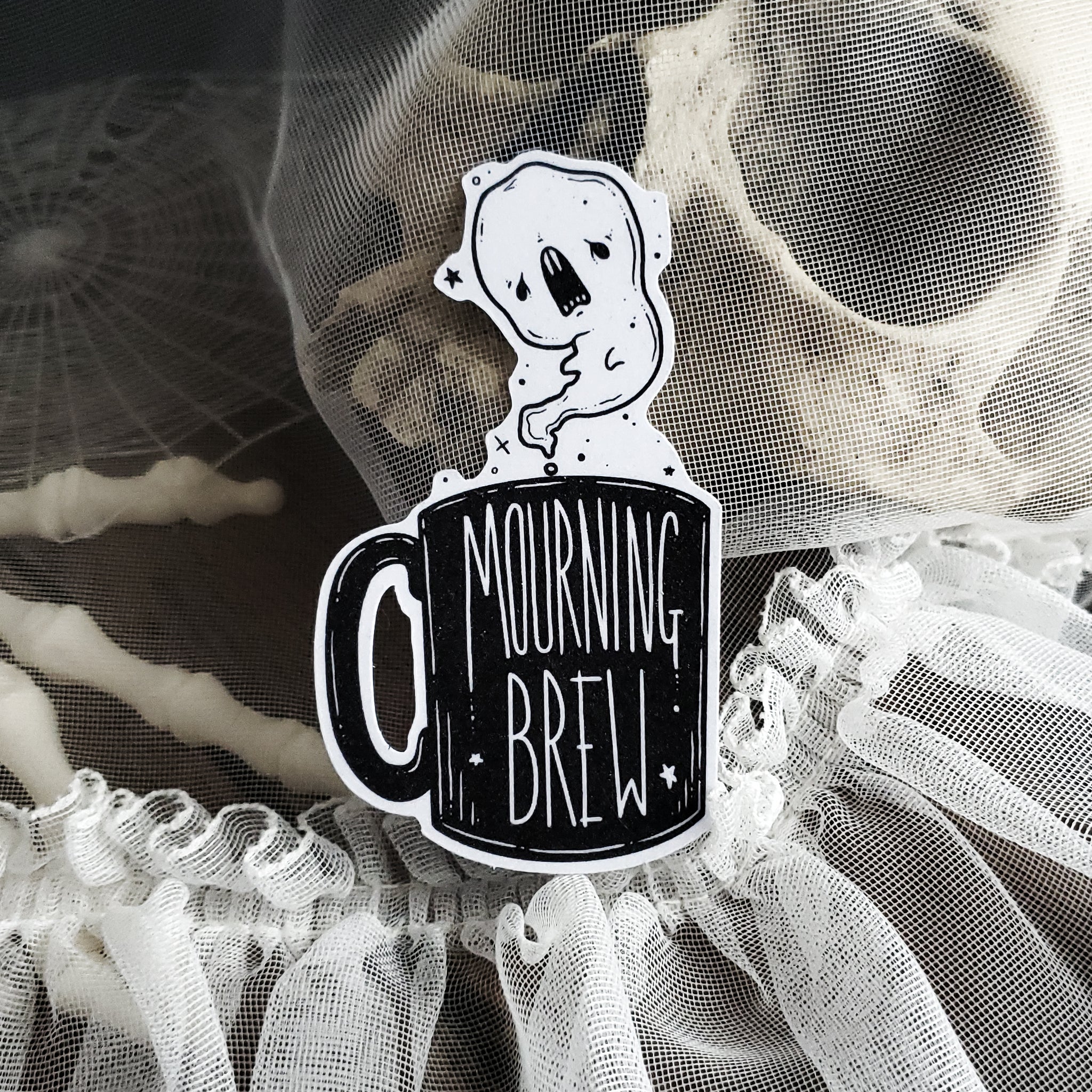 Mourning Brew Coffee Ghost Magnet