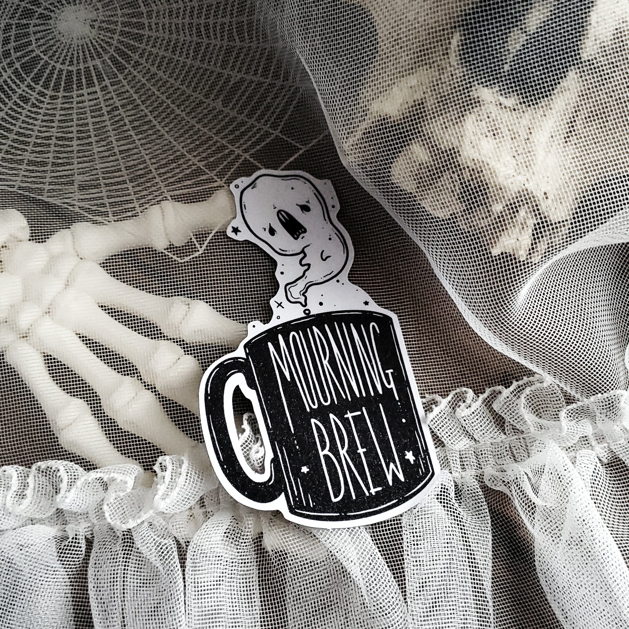 Mourning Brew Coffee Ghost Magnet