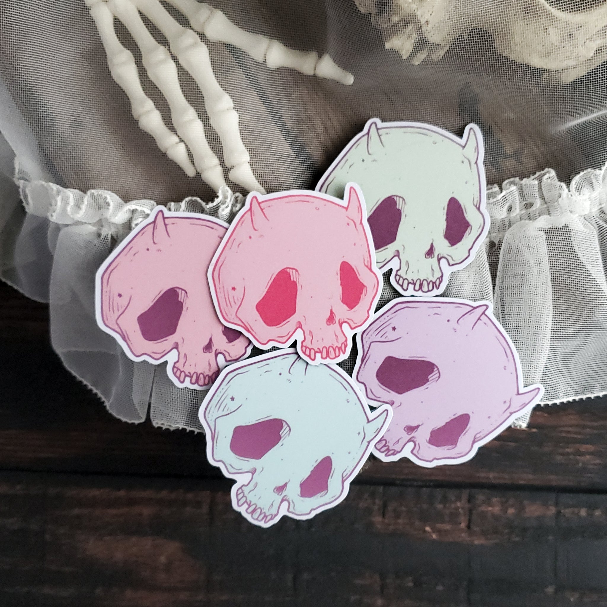 Pastel Devil Skull Magnets