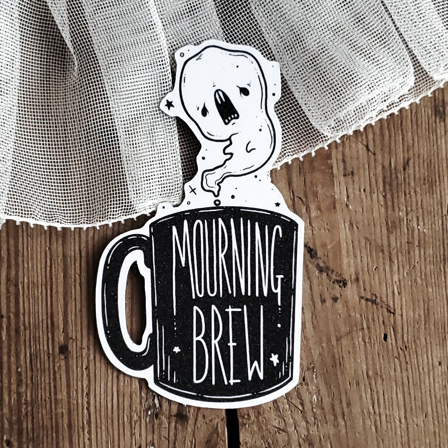 Mourning Brew Coffee Ghost Magnet