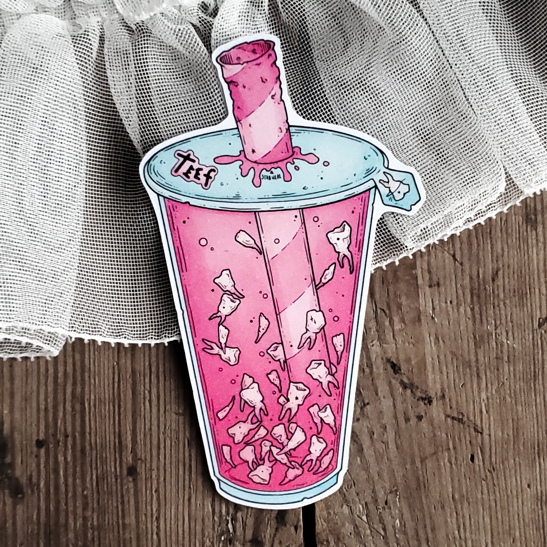 Teeth Boba Zombie Magnet
