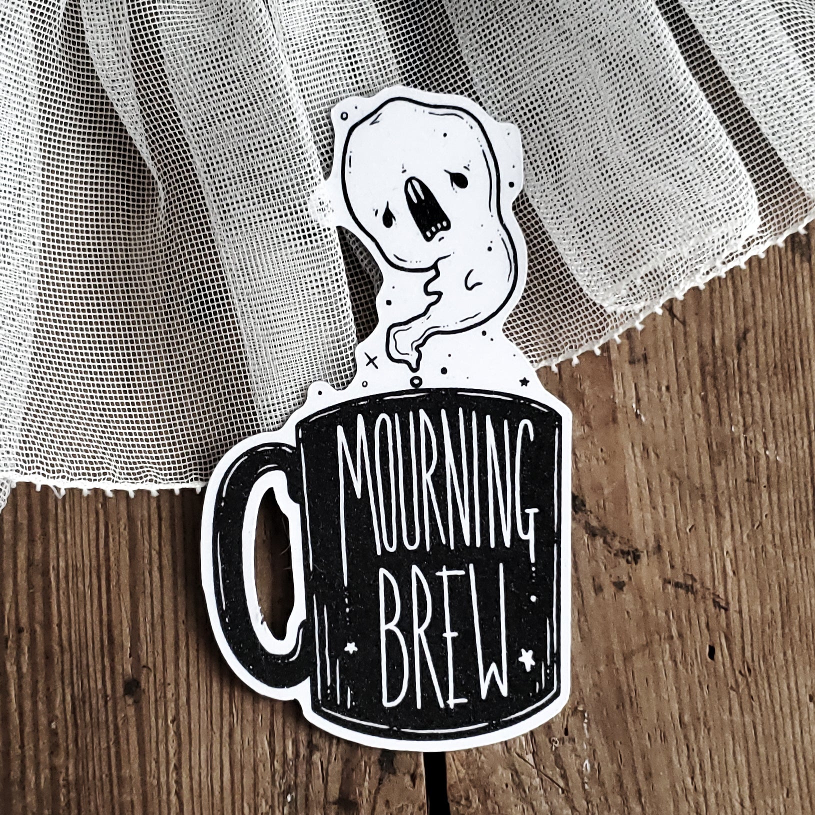 Mourning Brew Coffee Ghost Magnet