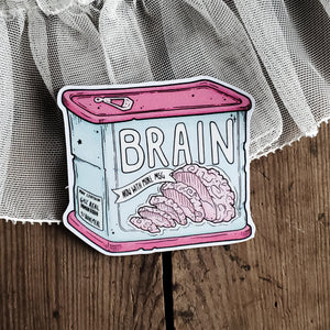 Canned Brains Zombie Magnet