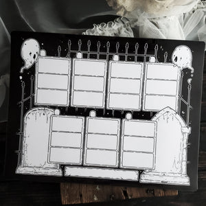 Meal Planner Dry Erase Magnet- Graveyard Haunts