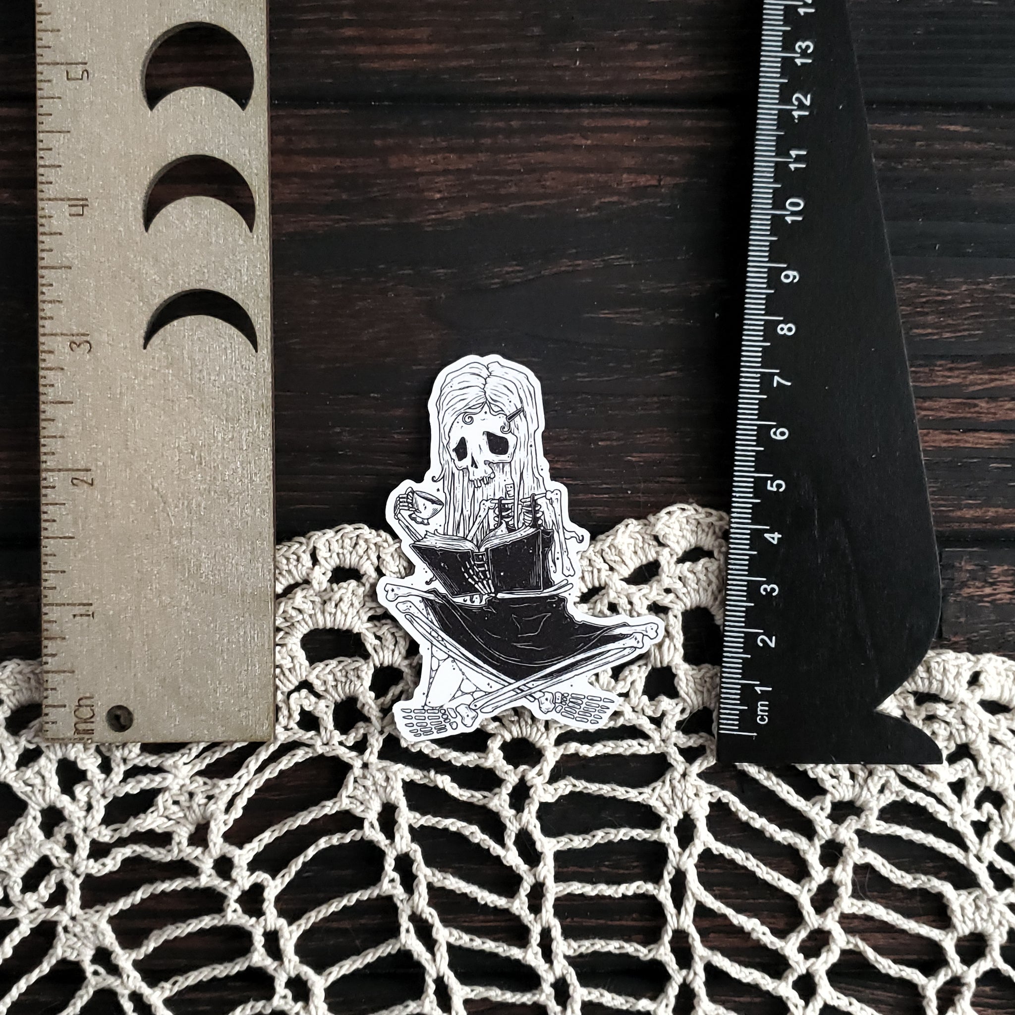 The Reader Skeleton Magnet