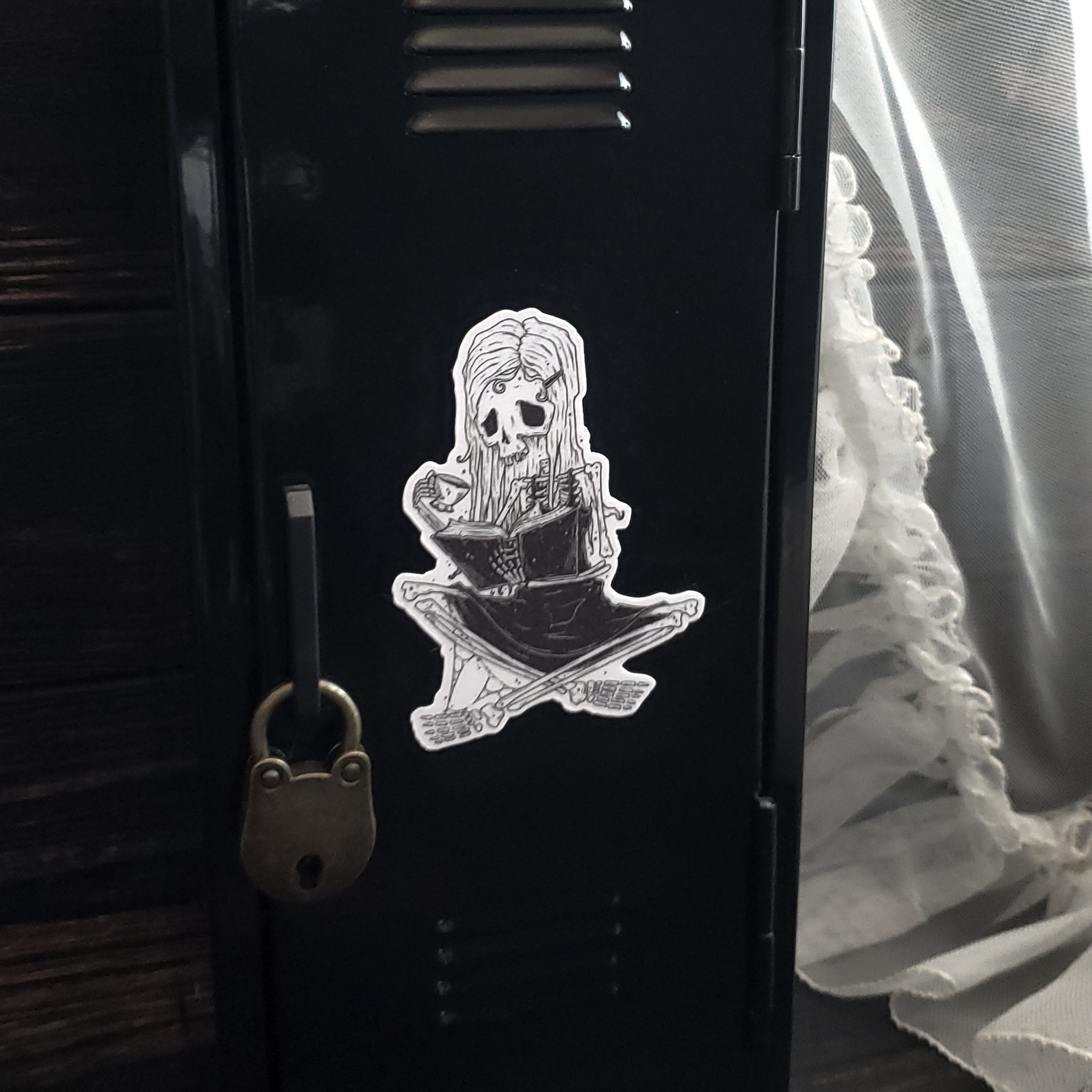 The Reader Skeleton Magnet