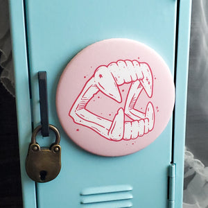 Pastel Vampire Fangs Magnet -Pink and Cream