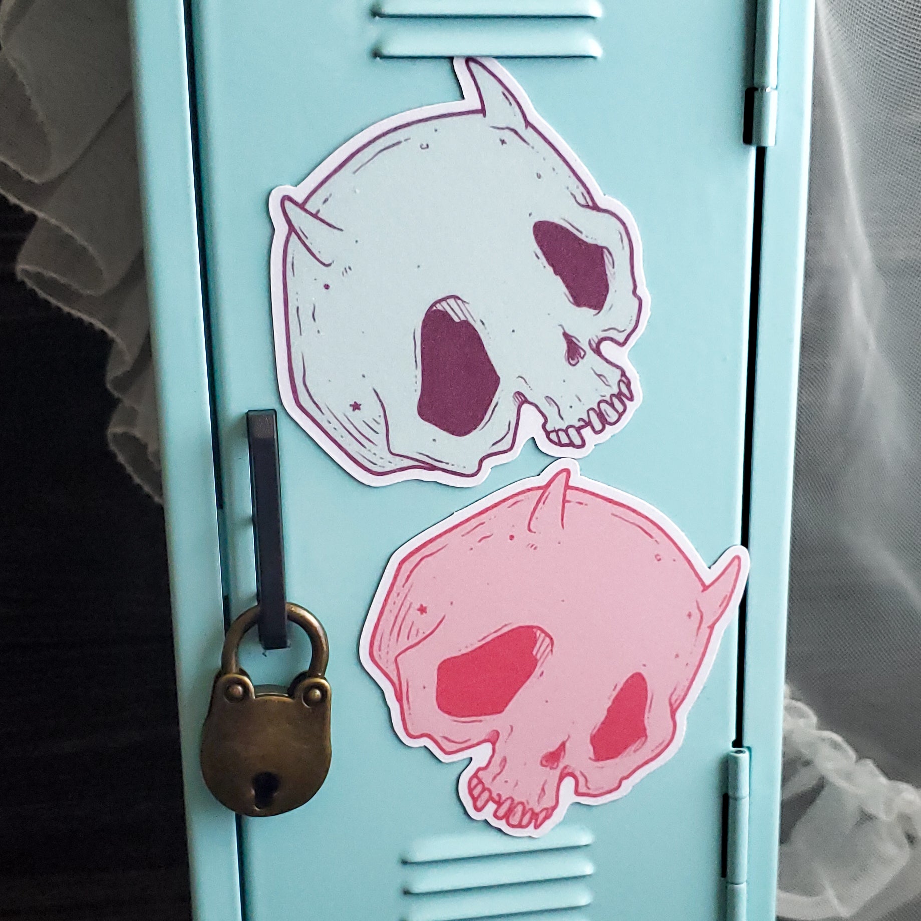 Pastel Devil Skull Magnets