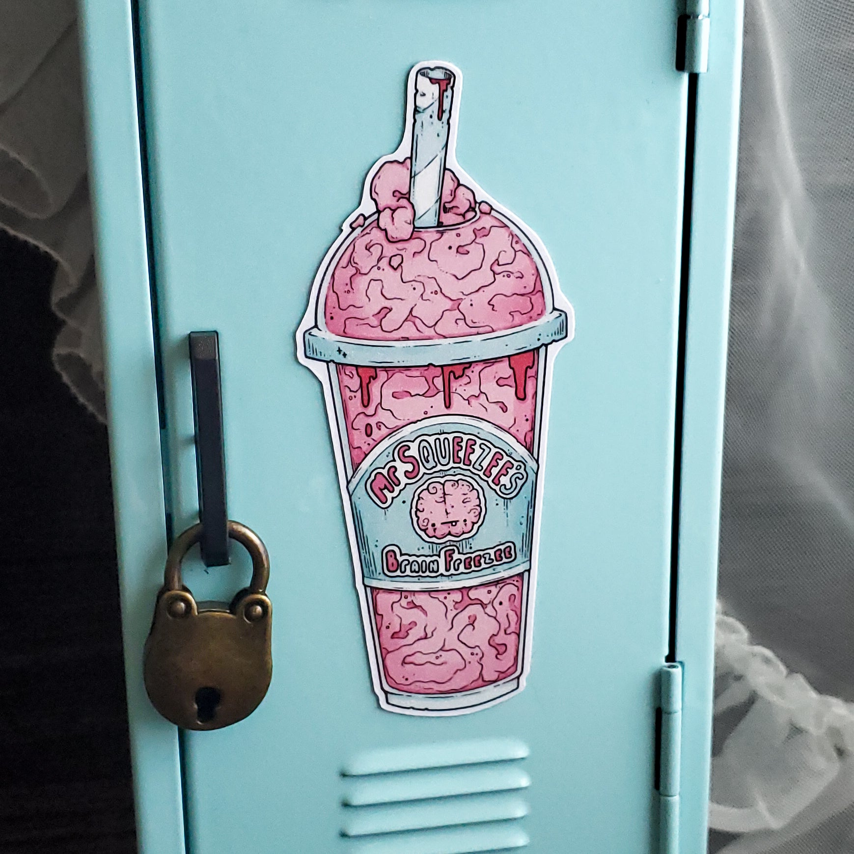 Brain Slushie Zombie Magnet