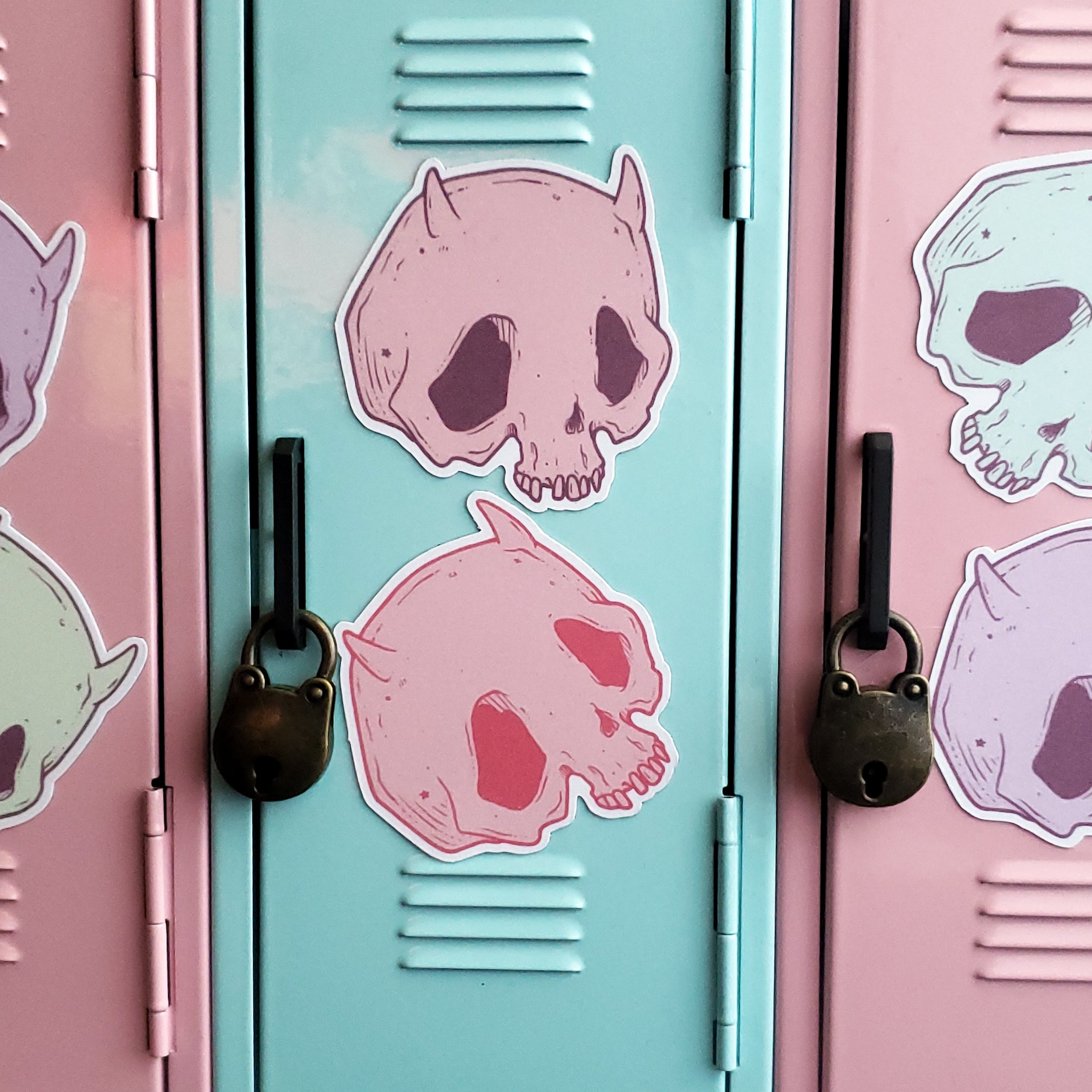 Pastel Devil Skull Magnets