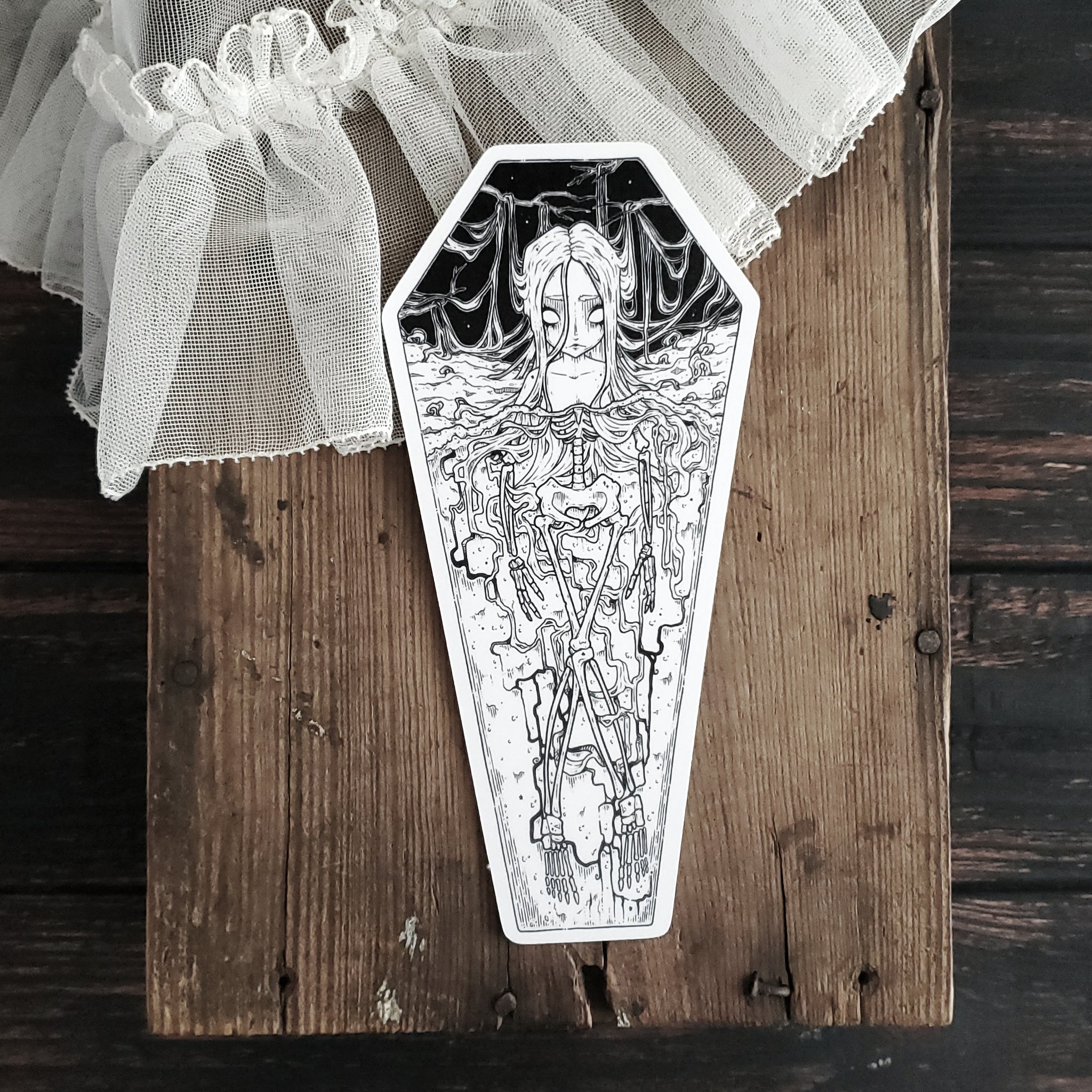 Skeleton Coffin Bookmark
