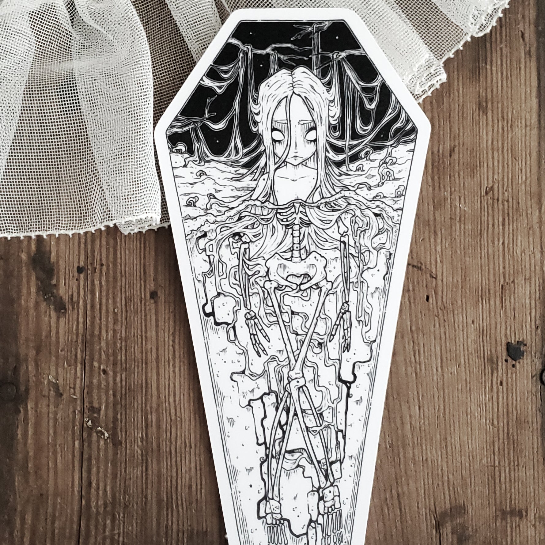 Skeleton Coffin Bookmark