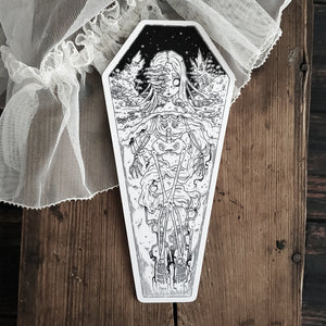 Skeleton Coffin Mushroom Bookmark