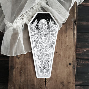 Skeleton Coffin Mushroom Bookmark
