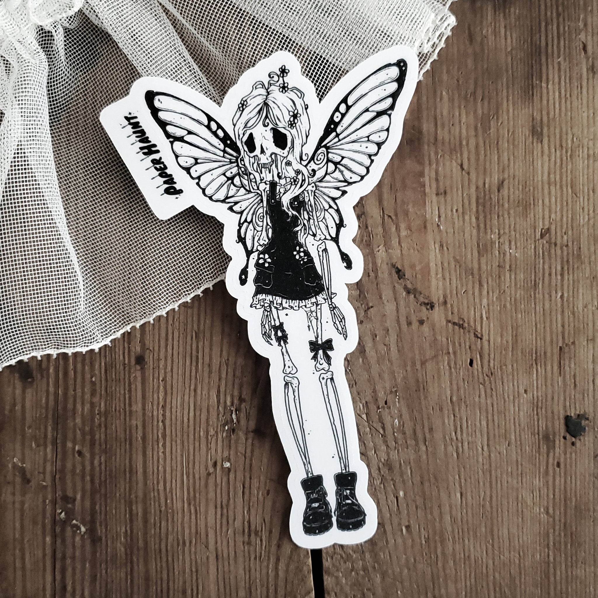 Flutter Bones Fairy Skeleton Sticker