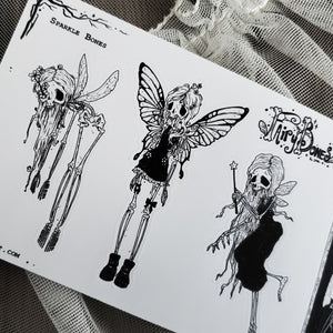Sparkle Bones Fairy Skeleton STICKER Sheet