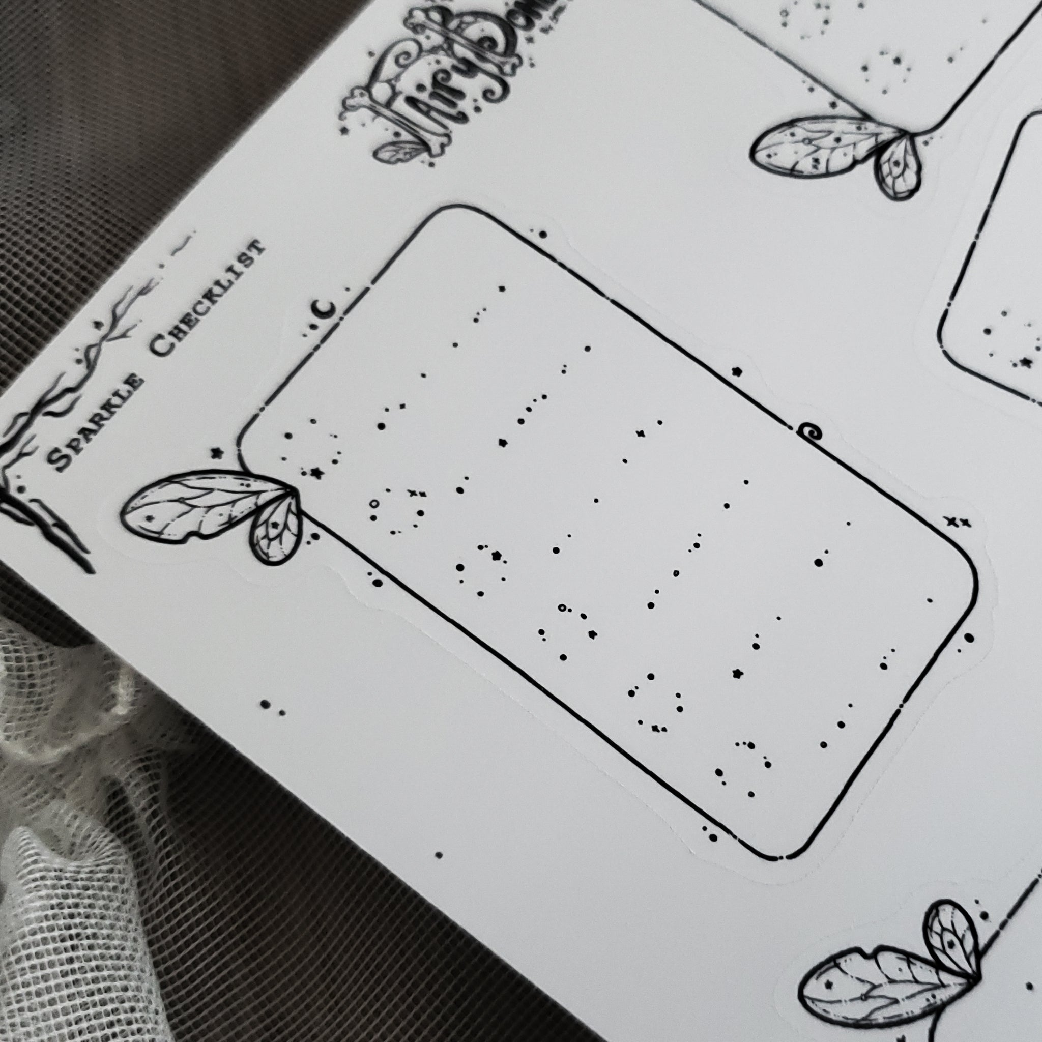 Sparkle Fairy Checkbox Planner Boxes Sticker Sheet