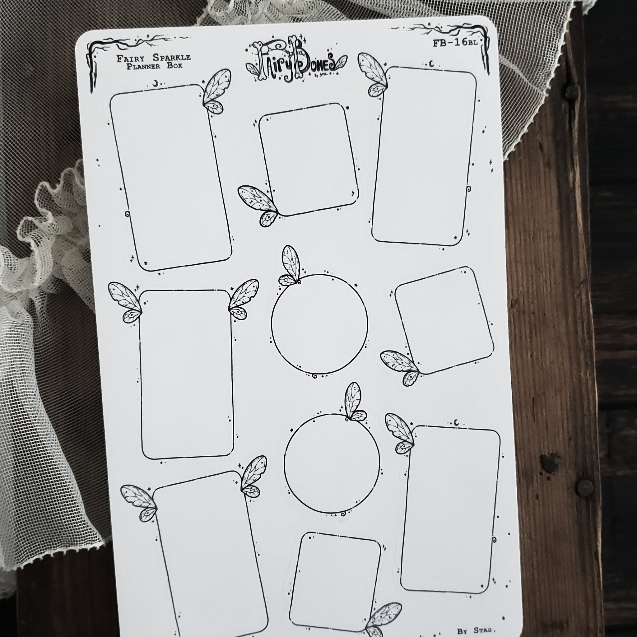 Sparkle Fairy Planner Boxes Sticker Sheet